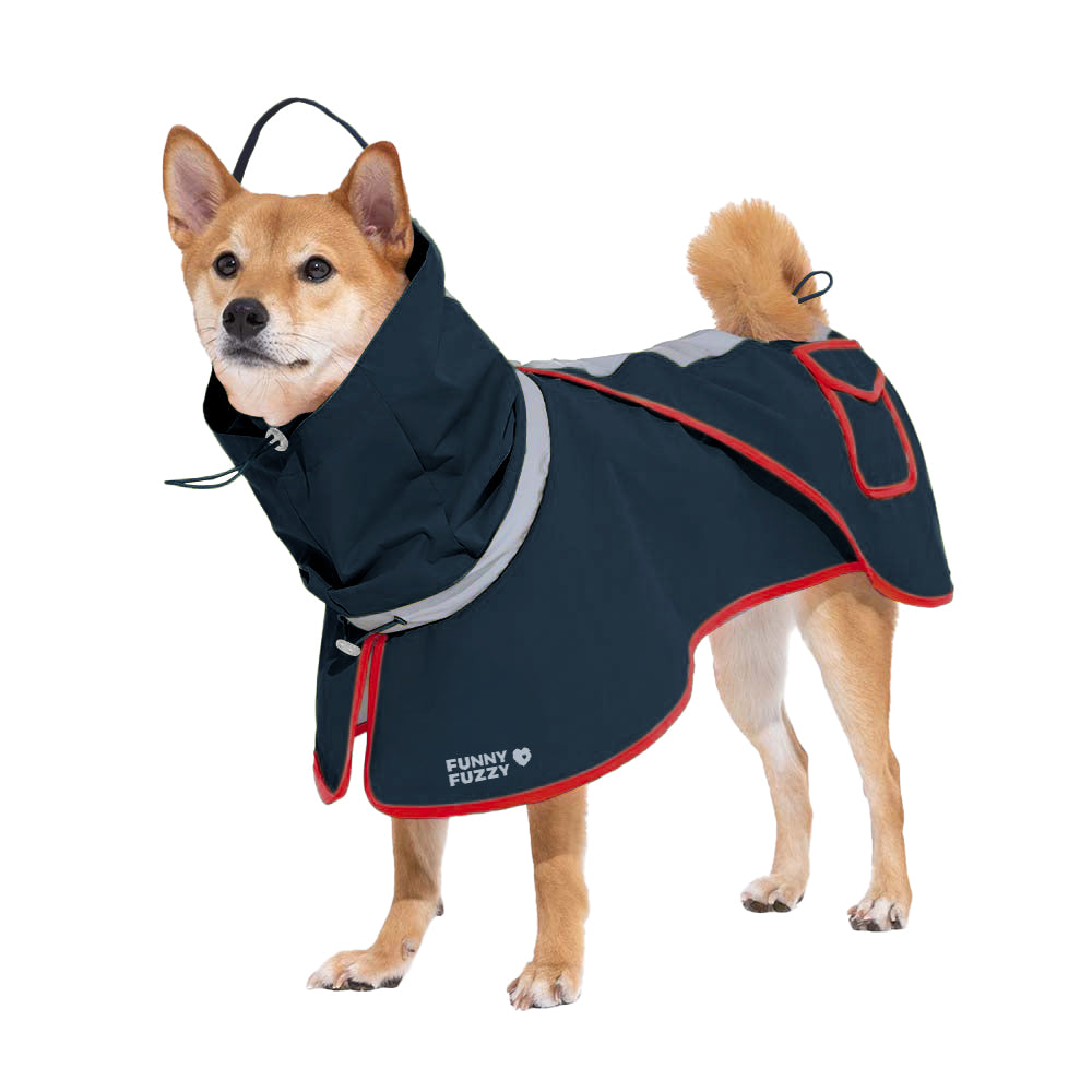 Imperméable réfléchissant réglable avec poche pour chien et maître - Restez au sec