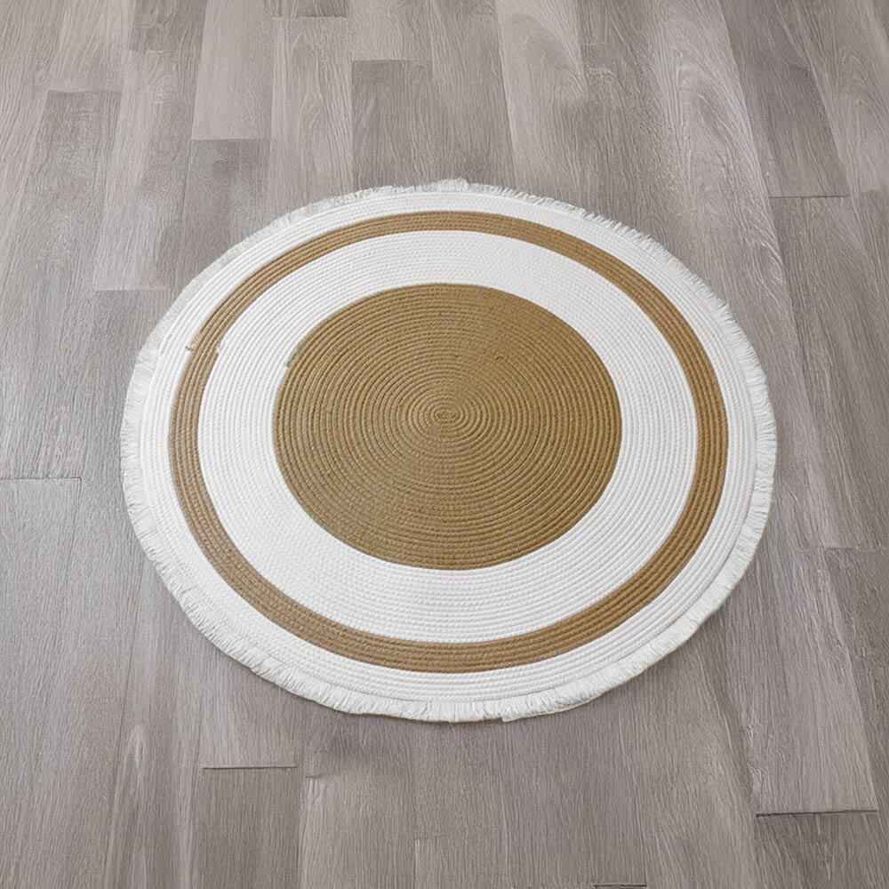 Tapis en jute tissé à la main style nordique durable avec franges pour chat