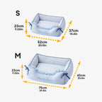 Lit pour chien et chat en tissu vichy doux lavable avec coussins