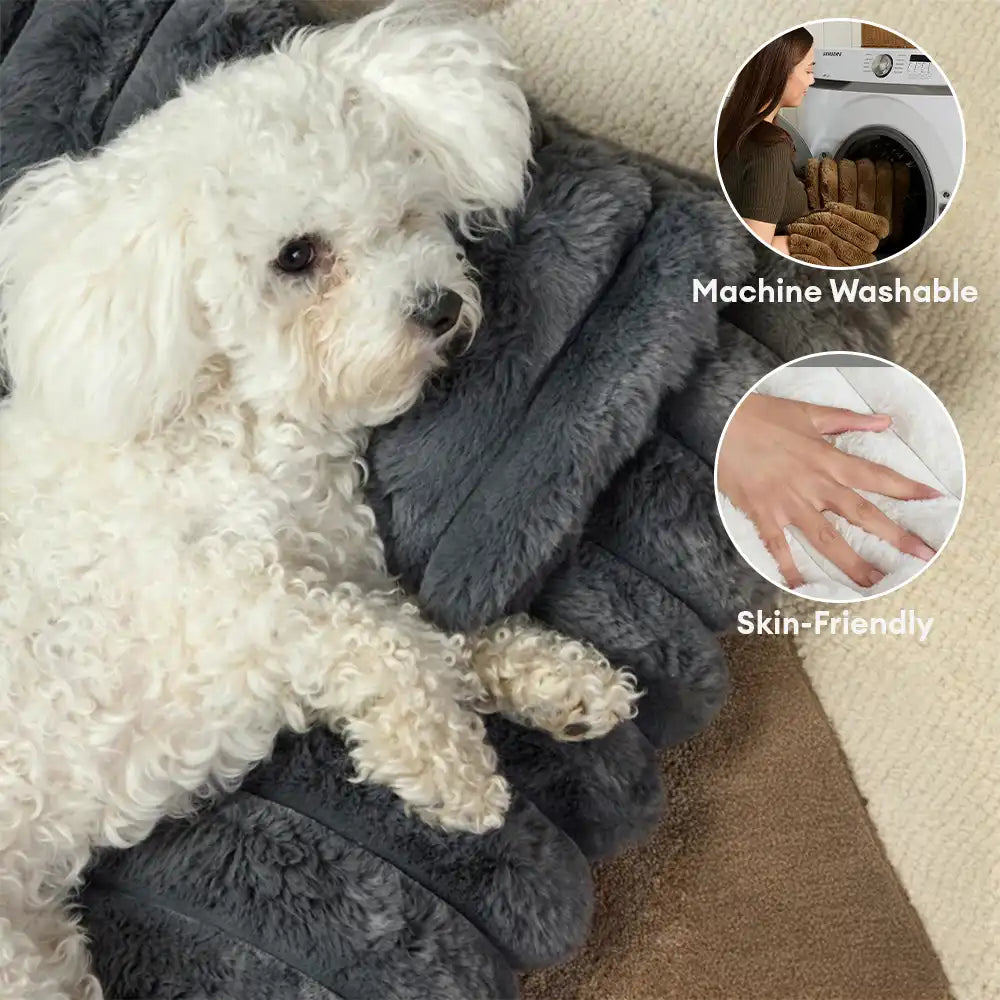 Coussin épais en peluche douillet pour chien avec oreiller apaisant