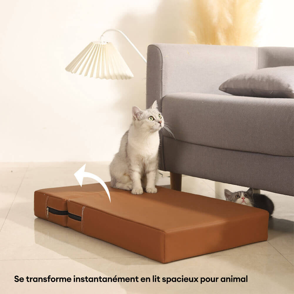 Escaliers pour animaux modulables à plusieurs niveaux en cuir PU imperméable et lavable