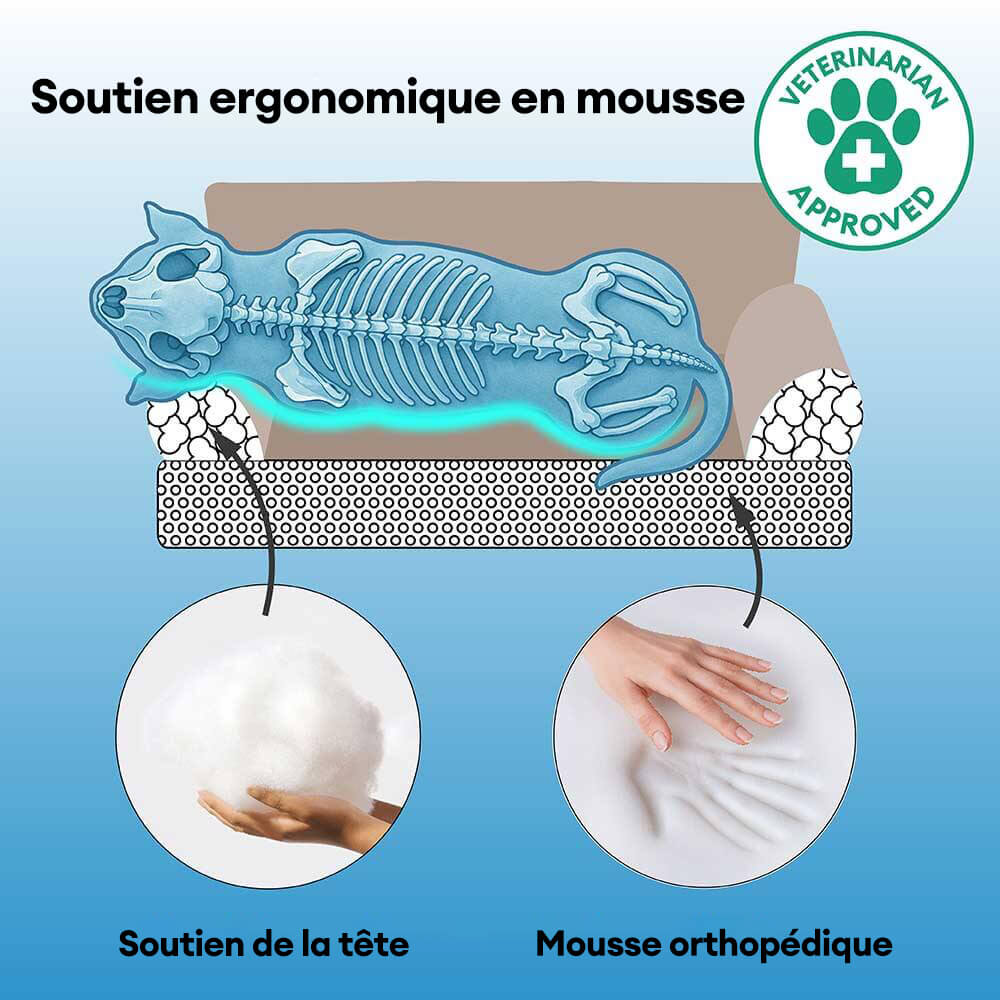 Luxe lit pour chien grand en simili cuir pliable orthopédique - CoreLounge