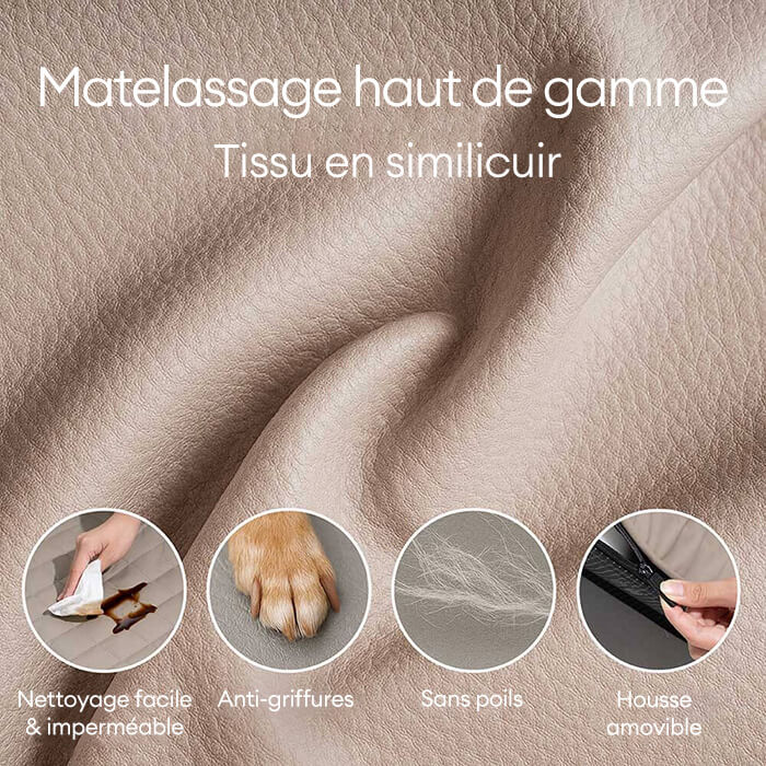 Luxe lit pour chien grand en simili cuir pliable orthopédique - CoreLounge