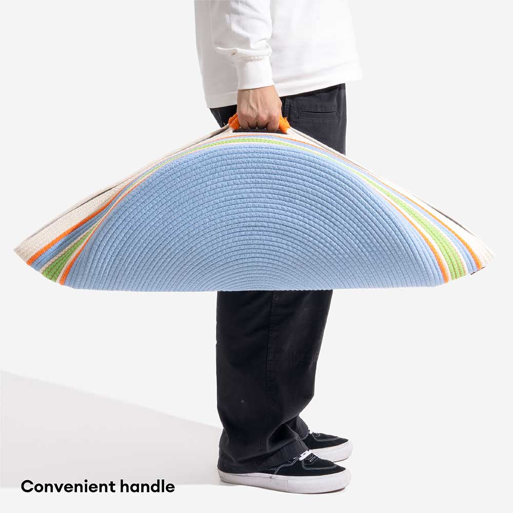 Lit pour animaux apaisant à rayures fait main - Nest intemporel