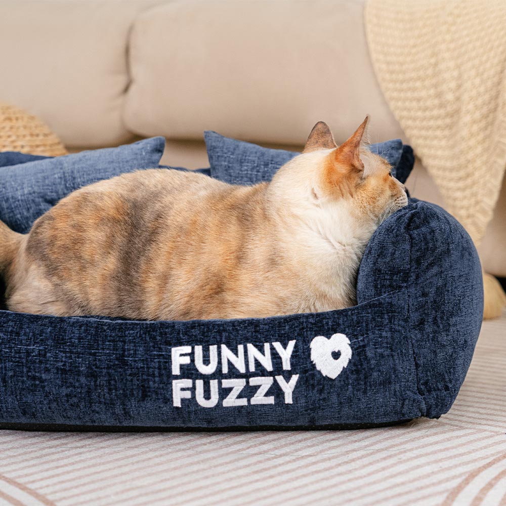 Canapé-lit pour chat en chenille vintage lavable et doux