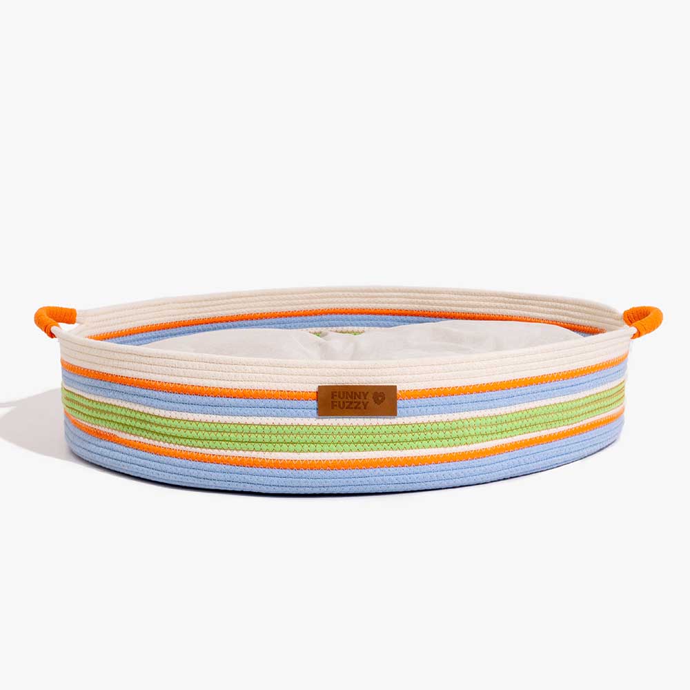 Lit pour animaux apaisant à rayures fait main - Nest intemporel