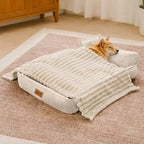 Lit pour chien en mousse rétro en suédine lavable double face avec coussin - SweetDream