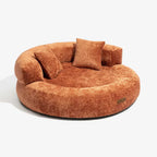 Lit orthopédique pour chien en velours diamant amovible en forme de donut avec coussin - DreamNest