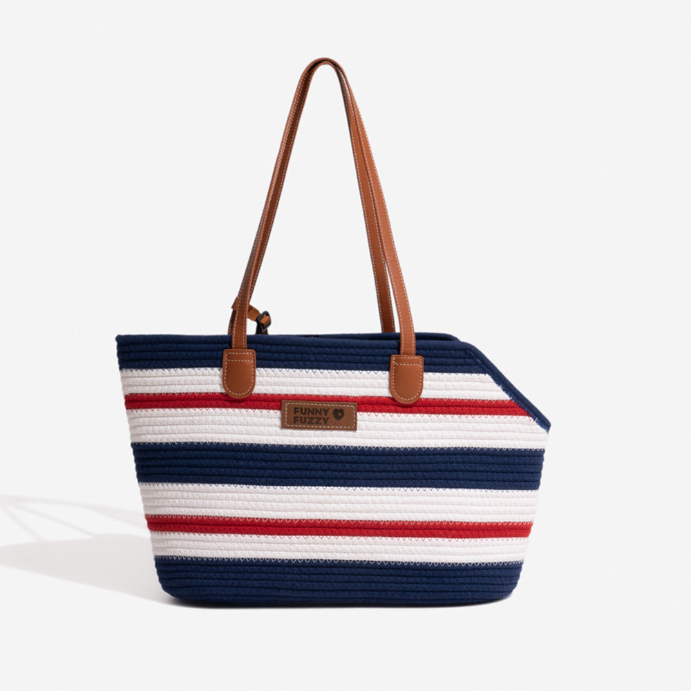 Sac de plage en coton tissé léger fait main transport pour animaux idéal pour les vacances d'été