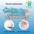 Lit pour chien style nordique imperméable anti-rayures lavable avec coussin