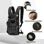 Sac à dos pour chien de voyage avant respirant et ajustable