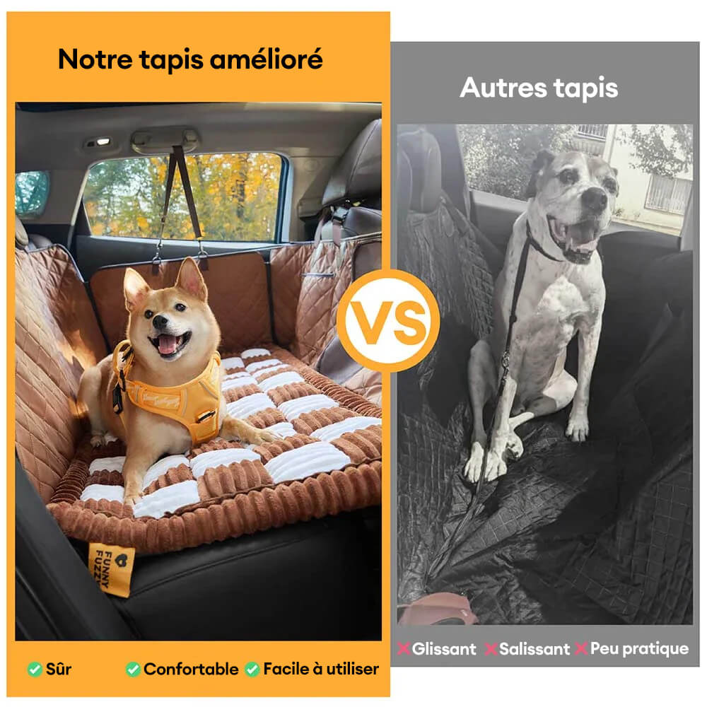 Tapis pour chien en plaid doux et antidérapant pour extension de siège auto