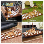 Tapis pour chien en plaid doux et antidérapant pour extension de siège auto