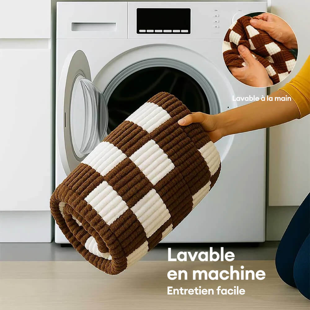 Tapis pour chien en plaid doux et antidérapant pour extension de siège auto