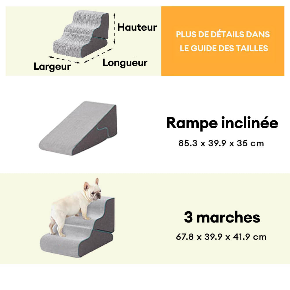 Escaliers pour chien pliables 2 en 1 multifonction avec fonction rampe