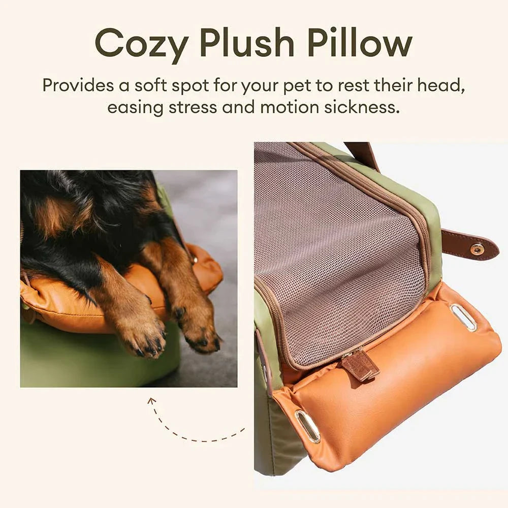 Siège auto console centrale pour animaux en similicuir avec fonction transporteur - Urban Voyager