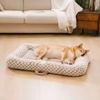 Tapis pour animaux en peluche à double face à motif losange multi-usage - ComfyEase