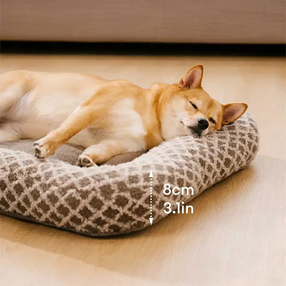 Tapis pour animaux en peluche à double face à motif losange multi-usage - ComfyEase