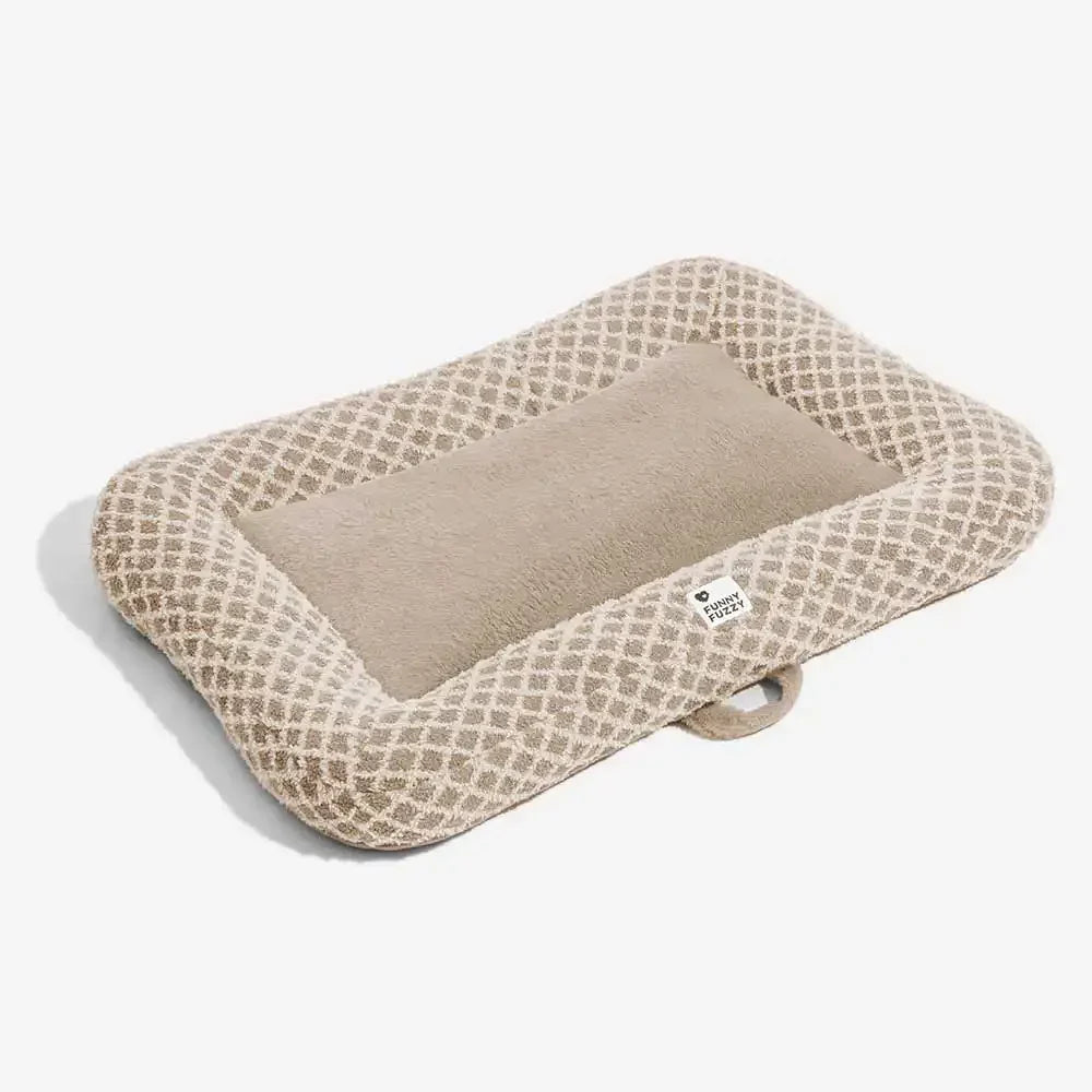 Tapis pour animaux en peluche à double face à motif losange multi-usage - ComfyEase