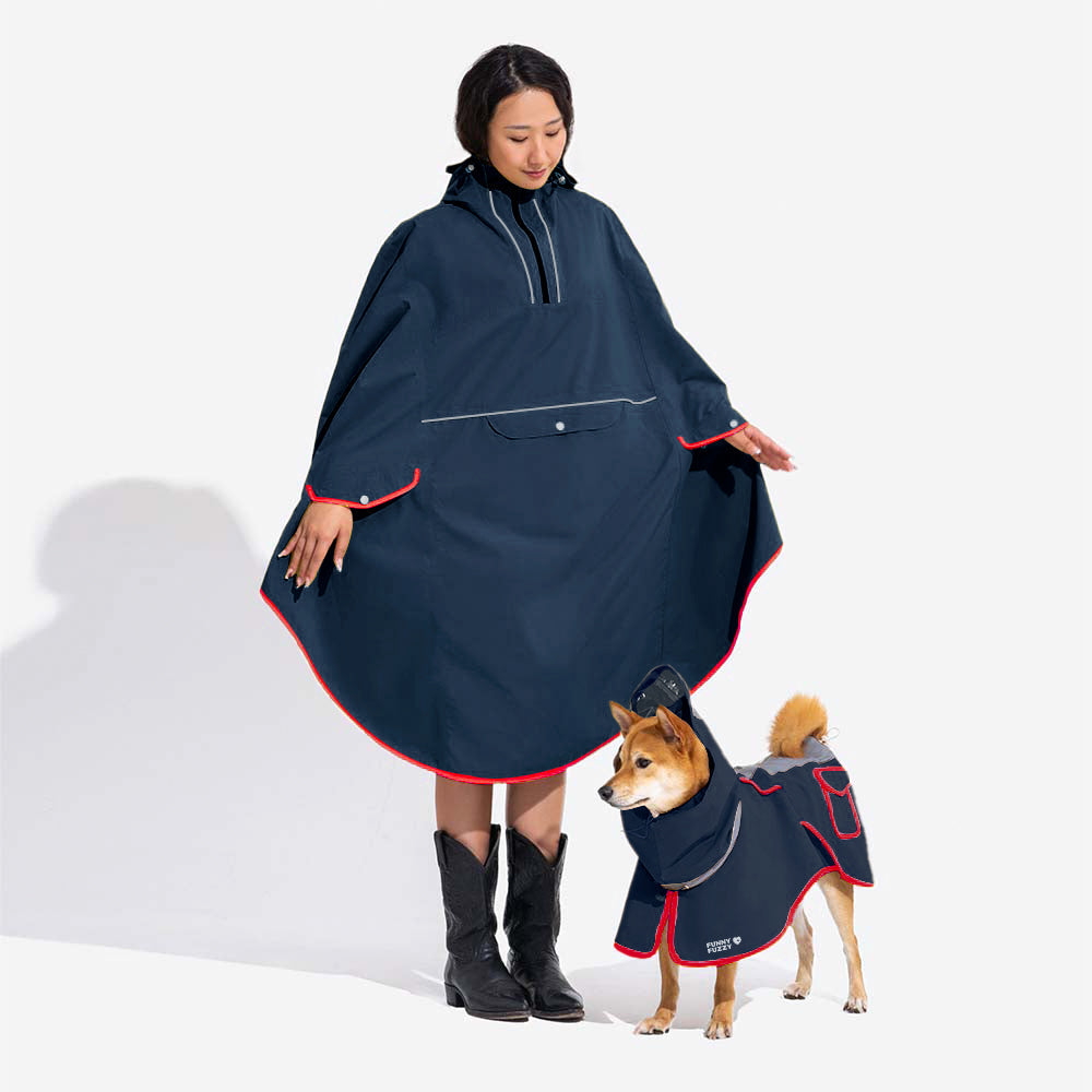 Imperméable réfléchissant réglable avec poche pour chien et maître - Restez au sec