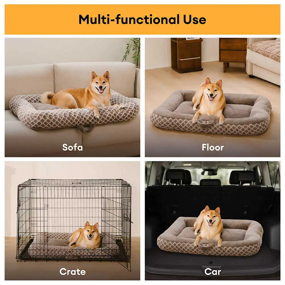 Tapis pour animaux en peluche à double face à motif losange multi-usage - ComfyEase