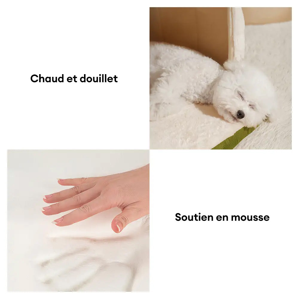 Caverne pour chat et chien chaude et douillette style grotte pour un sommeil profond