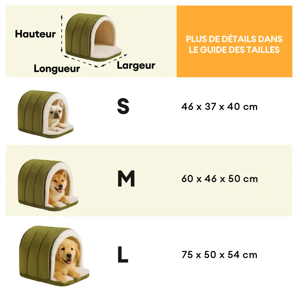 Caverne pour chat et chien chaude et douillette style grotte pour un sommeil profond