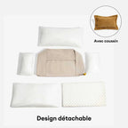 Lit orthopédique pour chien à deux couches en chenille amovible et mousse avec coussin toutes saisons