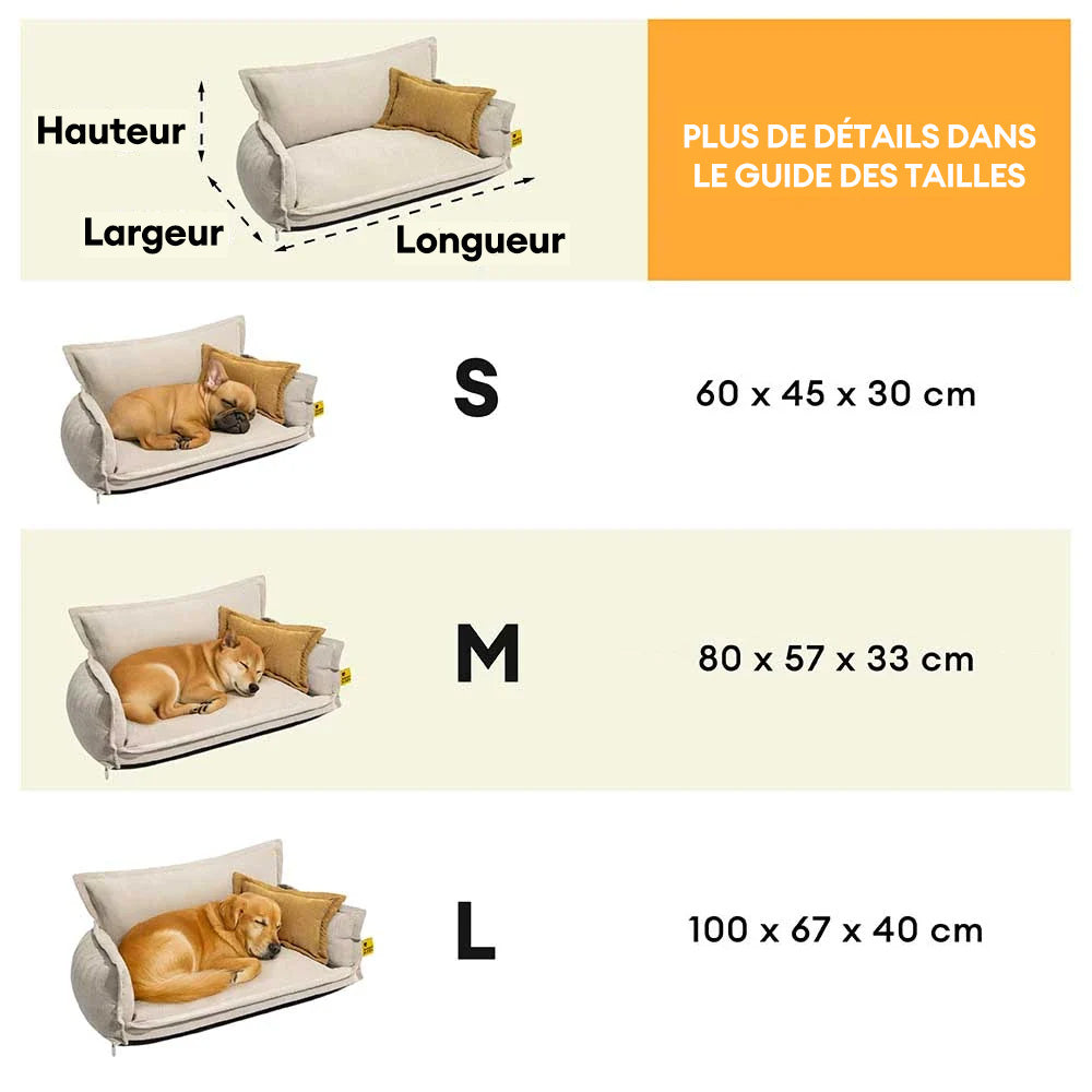 Lit orthopédique pour chien à deux couches en chenille amovible et mousse avec coussin toutes saisons