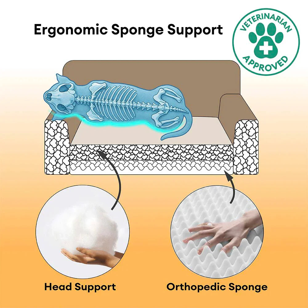 Sofa-lit pour chien en peluche à carreaux vintage, lavable - Chris-Nook