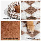Lit pour chien lavable classique Argyle Bolster Donut - Cozy Haven
