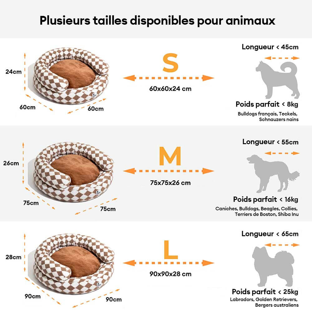 Lit pour chien lavable classique Argyle Bolster Donut - Cozy Haven