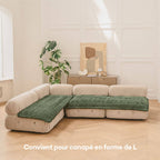 Housse de canapé en biscuits gaufrés flanelle douce et confortable avec tapis respirant pour animaux