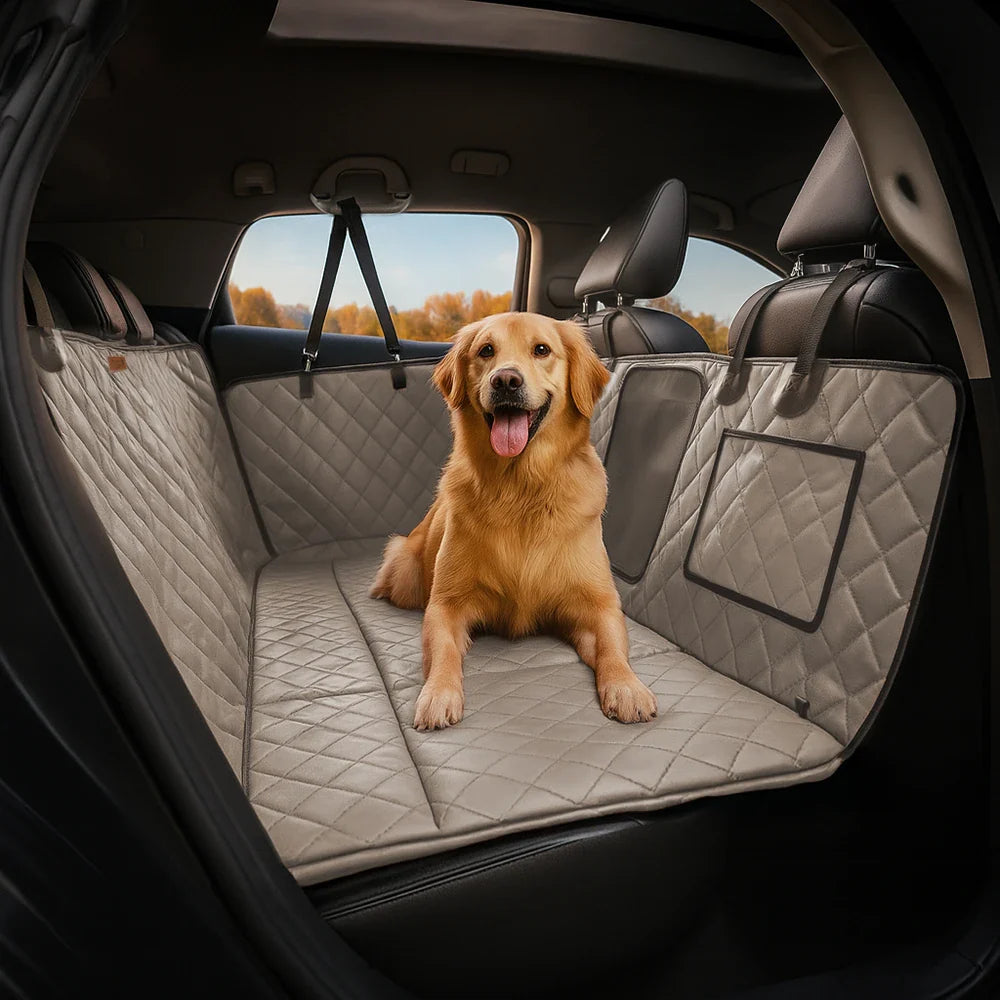 Housse de siège auto hamac pour chien en similicuir haut de gamme déperlante-RideProtector