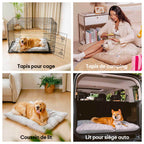 Tapis apaisant double face en peluche lavable pour chien
