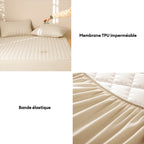 Housse de matelas élégante carrée respirante imperméable antibactérienne