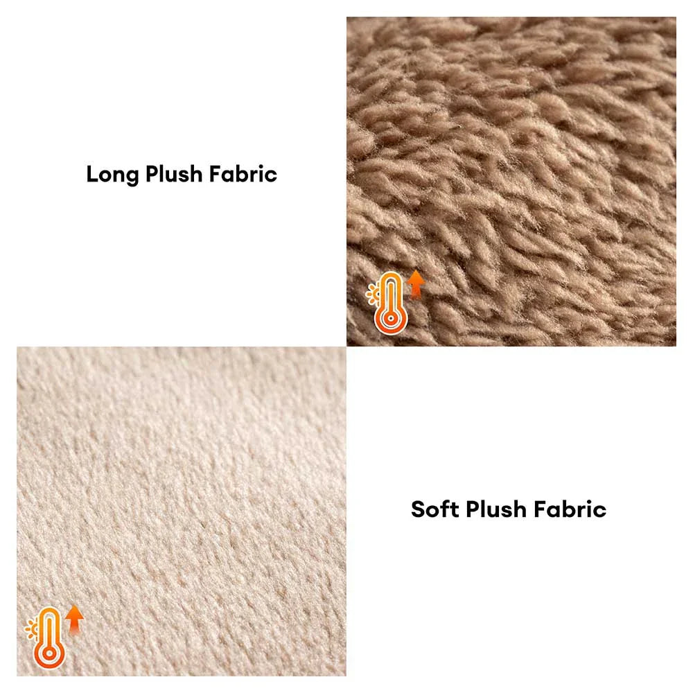 Lit orthopédique pour chien couvert en peluche rayée avec oreiller - FluffyWarm