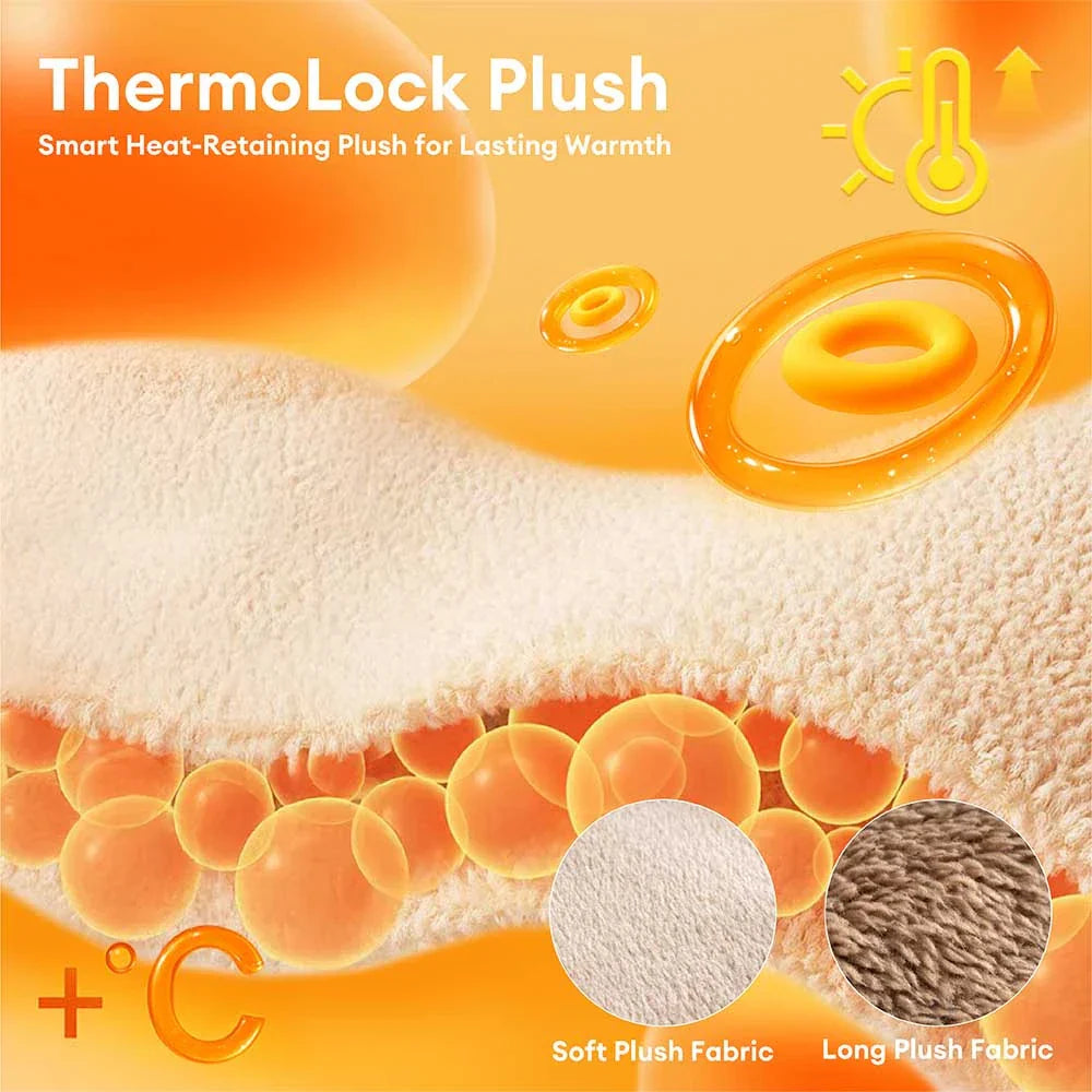 Lit orthopédique pour chien couvert en peluche rayée avec oreiller - FluffyWarm