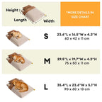 Lit orthopédique pour chien couvert en peluche rayée avec oreiller - FluffyWarm