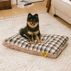 Tapis en peluche réversible à motif carreaux pour chien