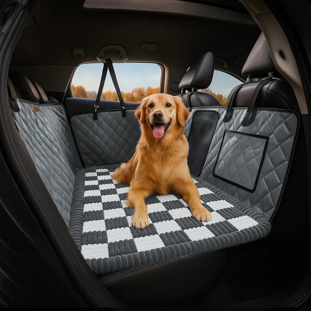 Tapis pour chien en plaid doux et antidérapant pour extension de siège auto