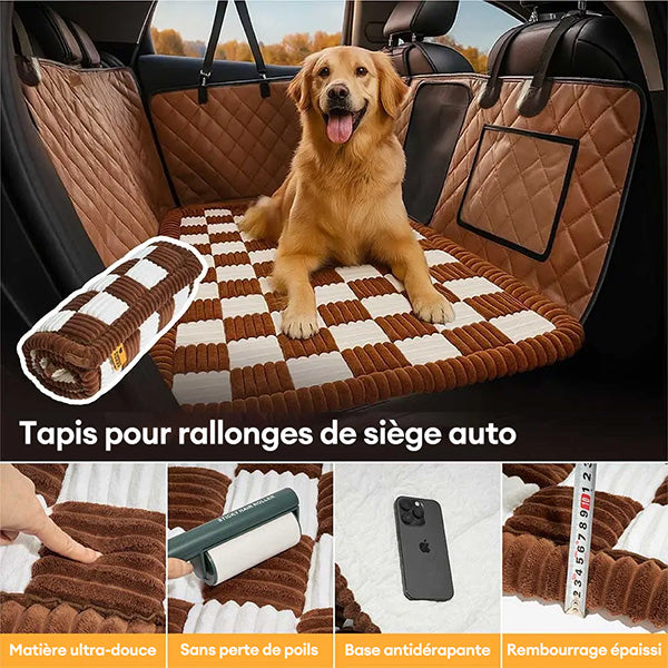 Tapis pour chien en plaid doux et antidérapant pour extension de siège auto