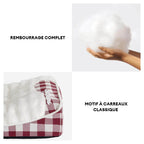 Lit rectangulaire pour chien avec tête de dossier à carreaux classiques et grand soutien apaisant - Dreamy Wave