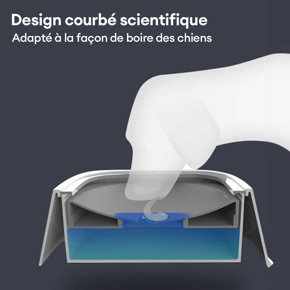 Bol à eau pour chien anti-débordement avec disque flottant pour voyage en voiture