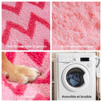 Lit pour chien en peluche à chevrons Retraite en peluche Le câlin chaleureux