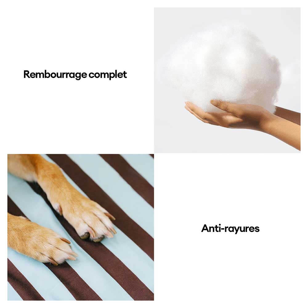 Canapé-lit pliable déperlant pour chien à rayures tendance - Sunny Siesta