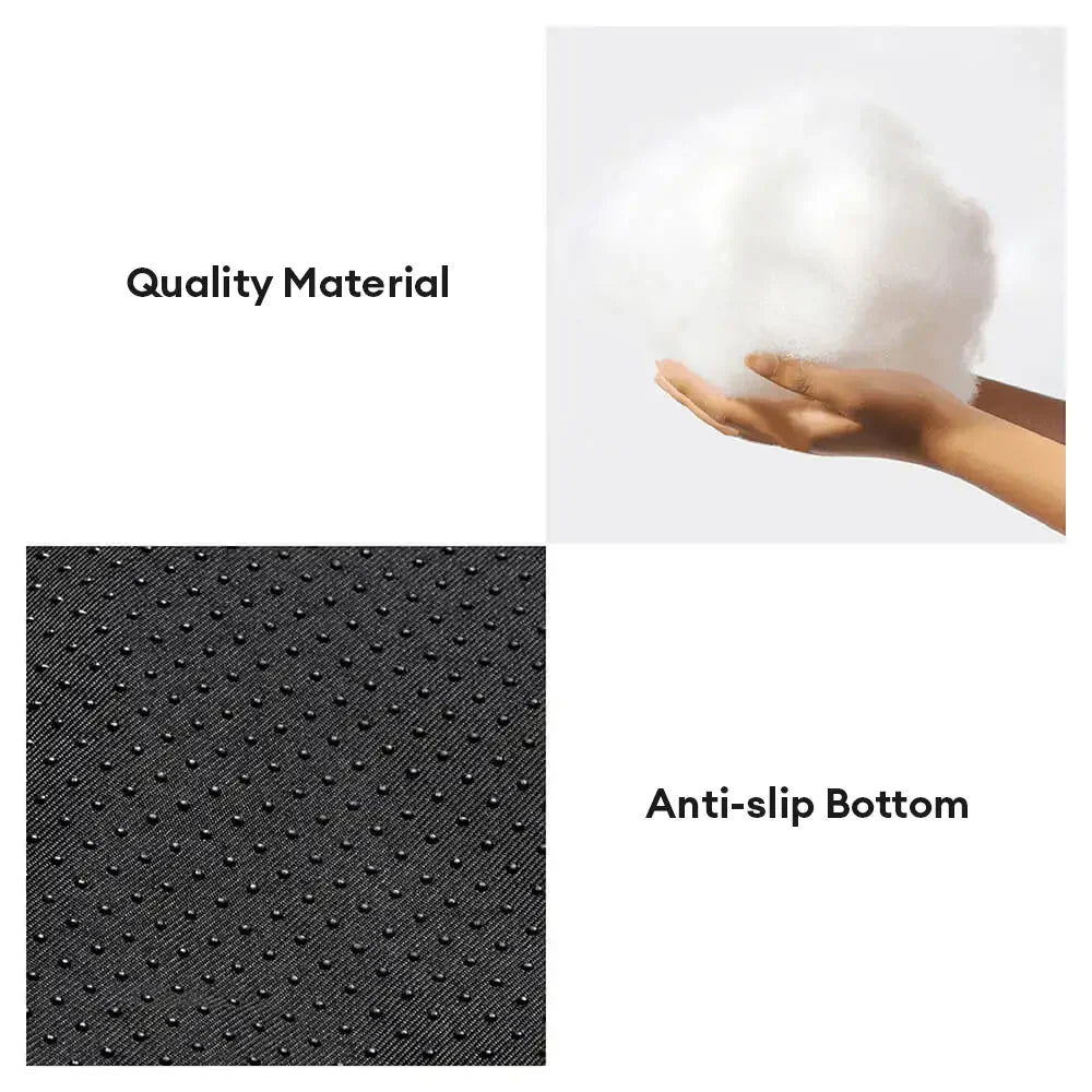 Lit pour chien et chat en fausse laine d’agneau rayures noires et blanches - Clés de piano hiver