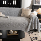 Housse de canapé multifonctionnelle en peluche jacquard motif nœud papillon