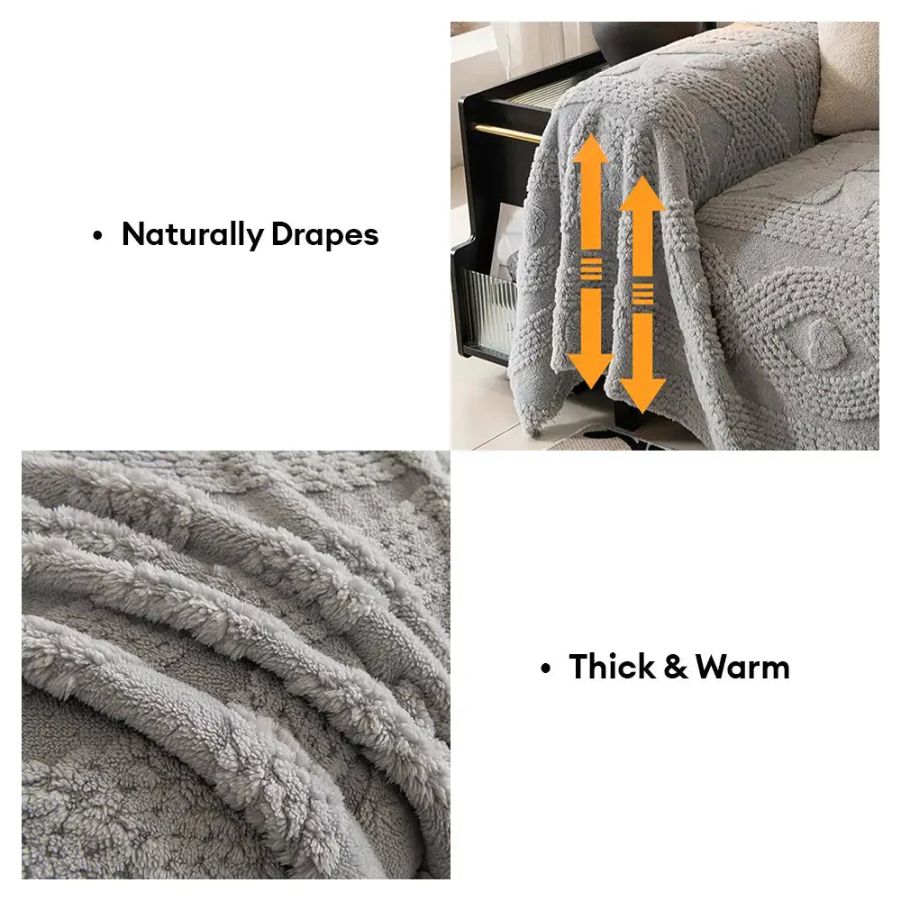 Housse de canapé multifonctionnelle en peluche jacquard motif nœud papillon