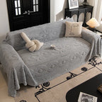 Housse de canapé multifonctionnelle en peluche jacquard motif nœud papillon